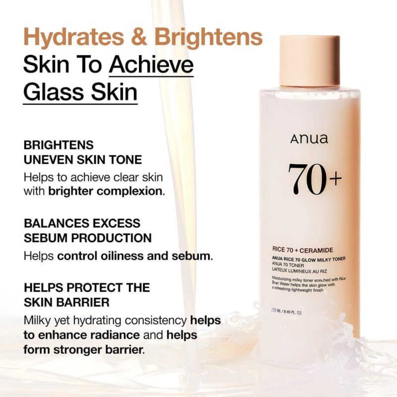 Anua Rice 70 Glow Milky Toner - 250ml - Image 4