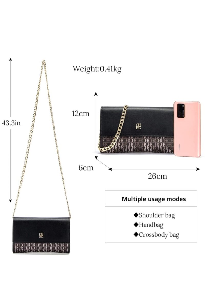 CHCH Women Leather Hobo Handbags Top Handle Tote Bag Large Fashion Crossbody Shoulder Bag (Black) - Image 3